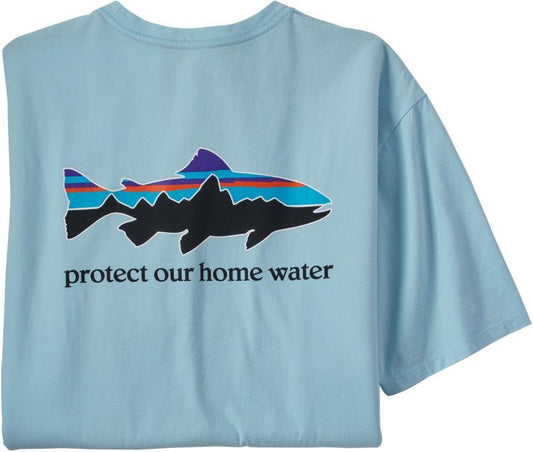Home Water Trout Organic T-Shirt - Mens - Fin Blue 1