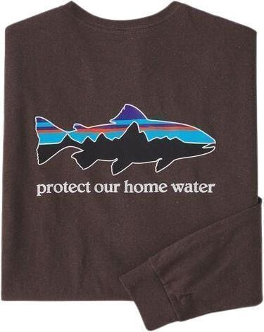 Home Water Trout Responsibili-Tee LS - Mens - Cone Brown 1