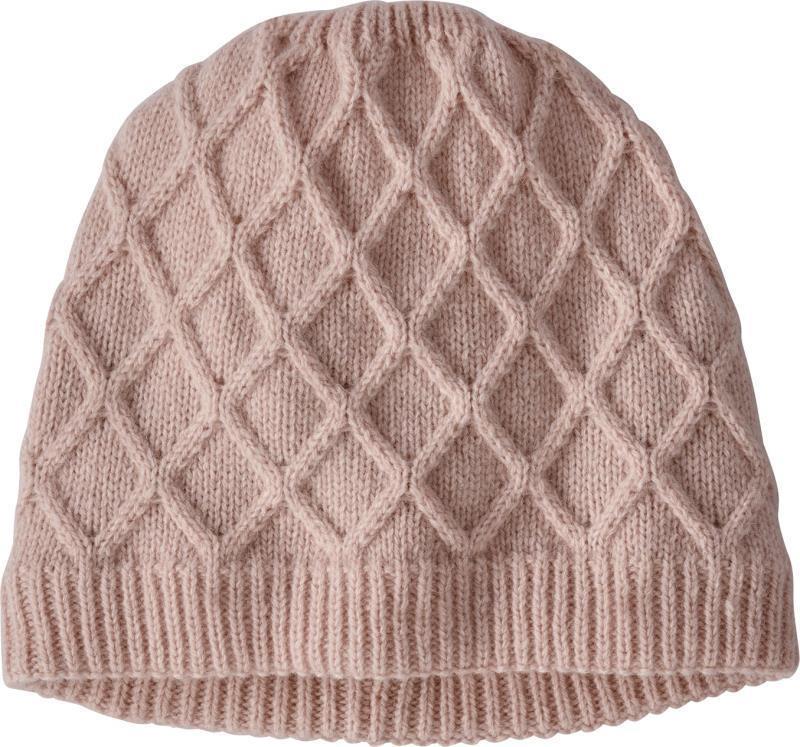 Honeycomb Knit Beanie - Womens - fuzzy mauve 1