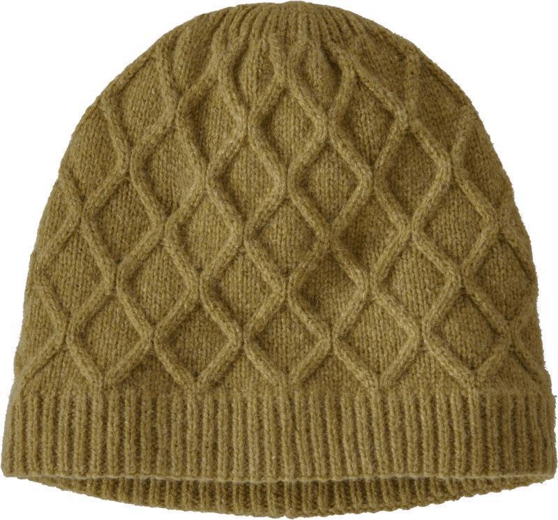Honeycomb Knit Beanie - Womens - grapeseed green 1