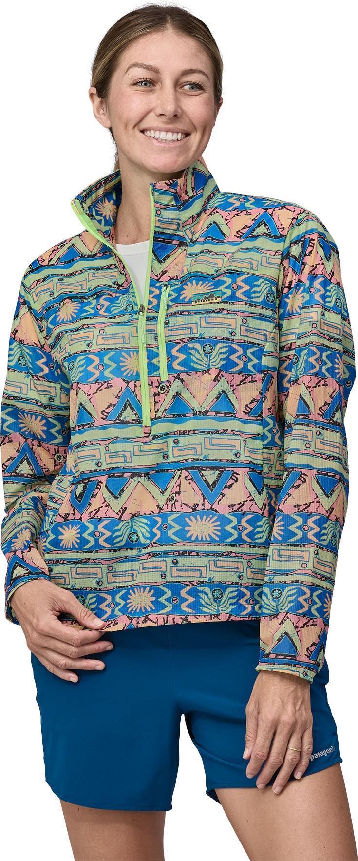 Houdini Stash 1/2 Zip Pullover - Womens - High Hopes Geo / Salamander Green 2