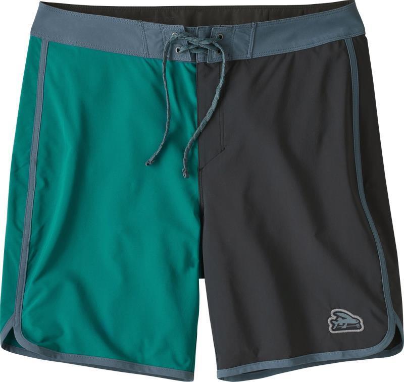 Hydropeak Scallop Boardshorts, 18" Inseam - Mens - Flying Fish Patch / Harlequin Ink Black 1