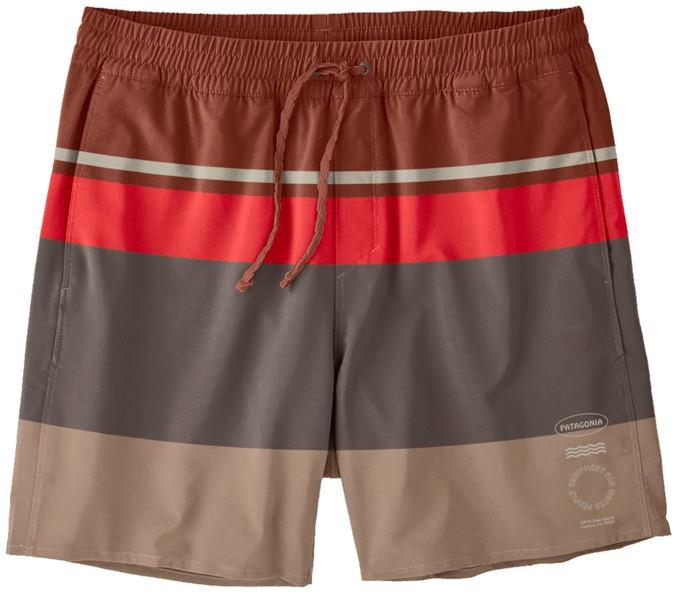 Hydropeak Volley Shorts, 16" Outseam - Mens - mock block / rusty red 1