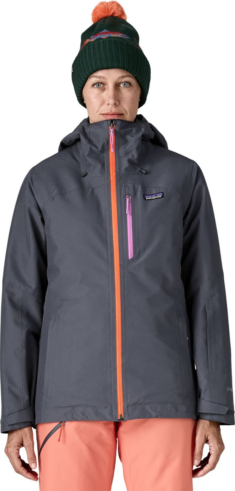 Insulated Powder Town Jacket - Womens - smolder blue w/orange peel 1