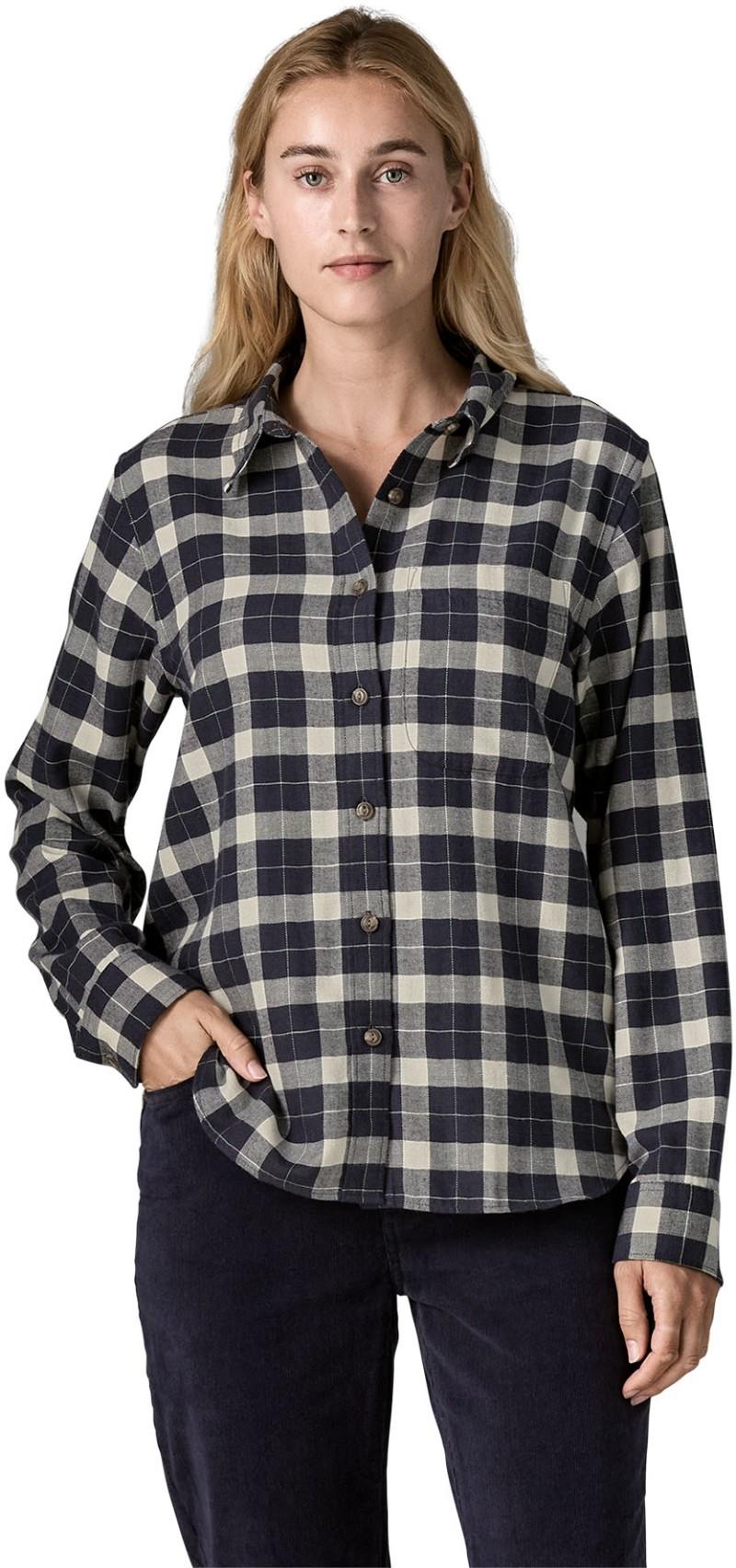 Lightweight Fjord Flannel Shirt - Womens - evergreen fjord / smolder blue 1