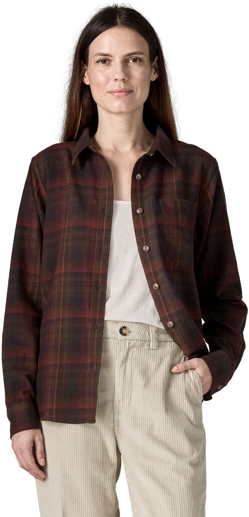 Lightweight Fjord Flannel Shirt - Womens - ice fall / berry fig 1