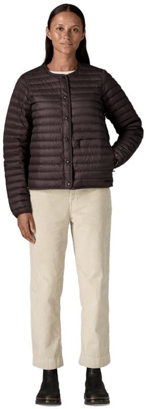 Lightweight Reversible Down Sweater Cardigan - Womens - den brown 1