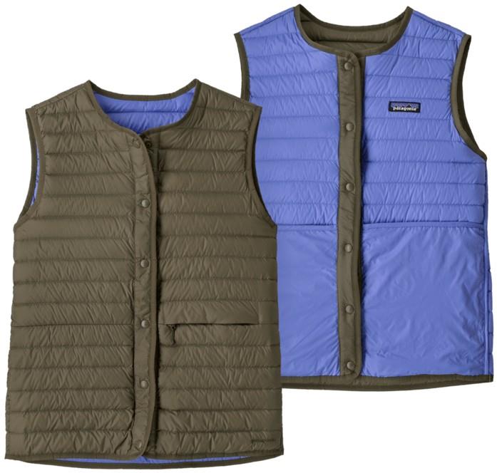 Lightweight Reversible Down Sweater Vest - Womens - basin green 1