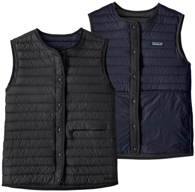 Lightweight Reversible Down Sweater Vest - Womens - black 1
