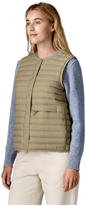 Lightweight Reversible Down Sweater Vest - Womens - weathered stone 1