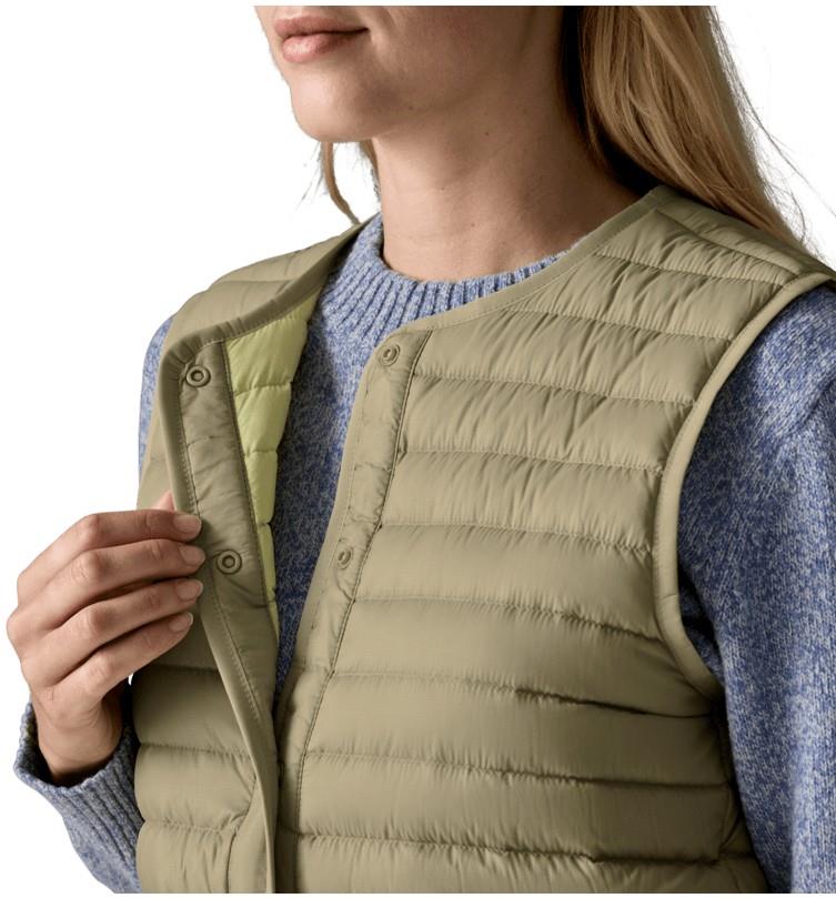 Lightweight Reversible Down Sweater Vest - Womens - weathered stone 1