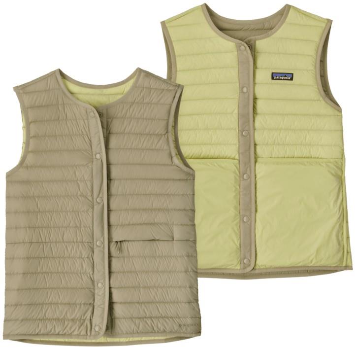 Lightweight Reversible Down Sweater Vest - Womens - weathered stone 1