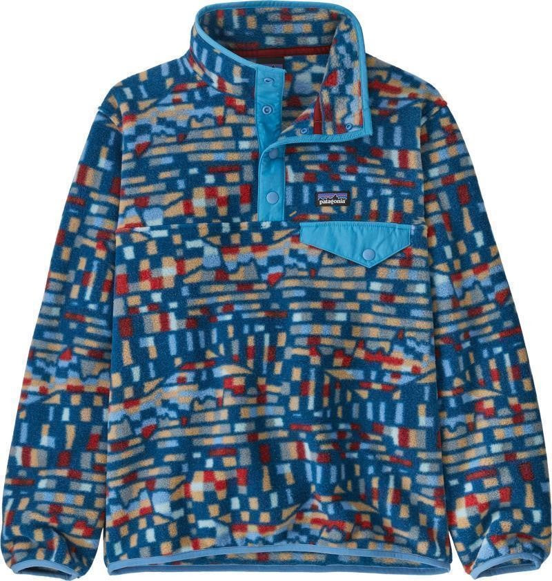 Lightweight Synchilla Snap-T Pullover - Kids - fitz roy patchwork / lagom blue 1