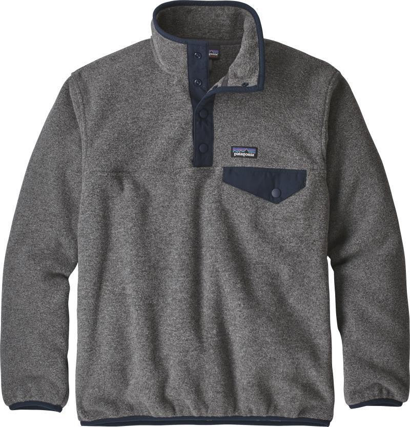 Lightweight Synchilla Snap-T Pullover - Kids - nickel w/navy blue 1