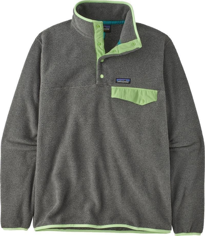 Lightweight Synchilla Snap-T Pullover - Mens - nickel w/salamander green 1