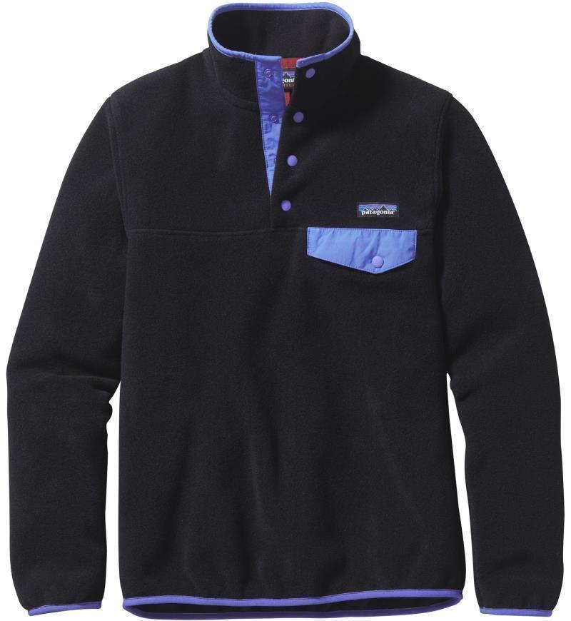 Lightweight Synchilla Snap-T Pullover - Womens - black w/violet blue 1