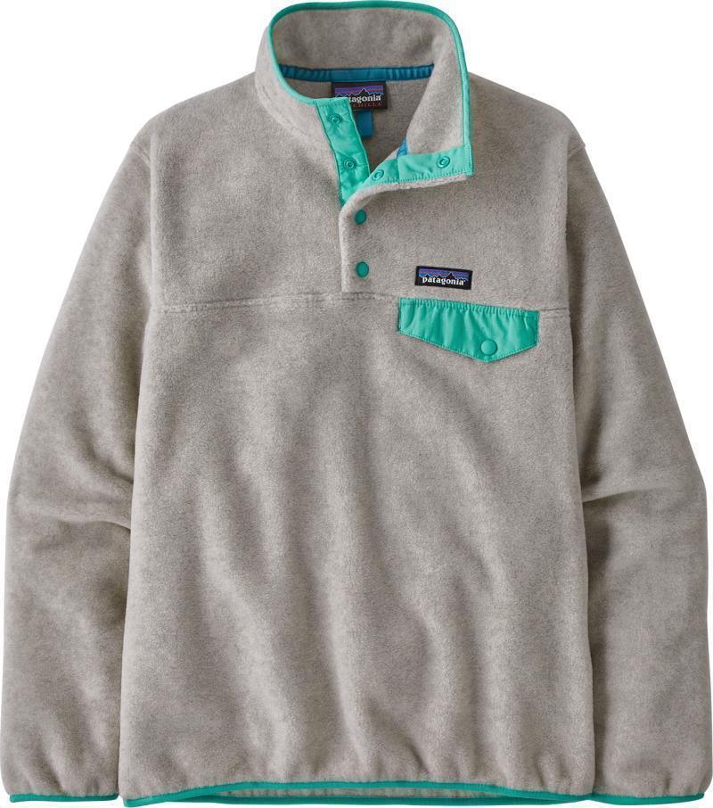 Lightweight Synchilla Snap-T Pullover - Womens - oatmeal heather w/fresh teal 1