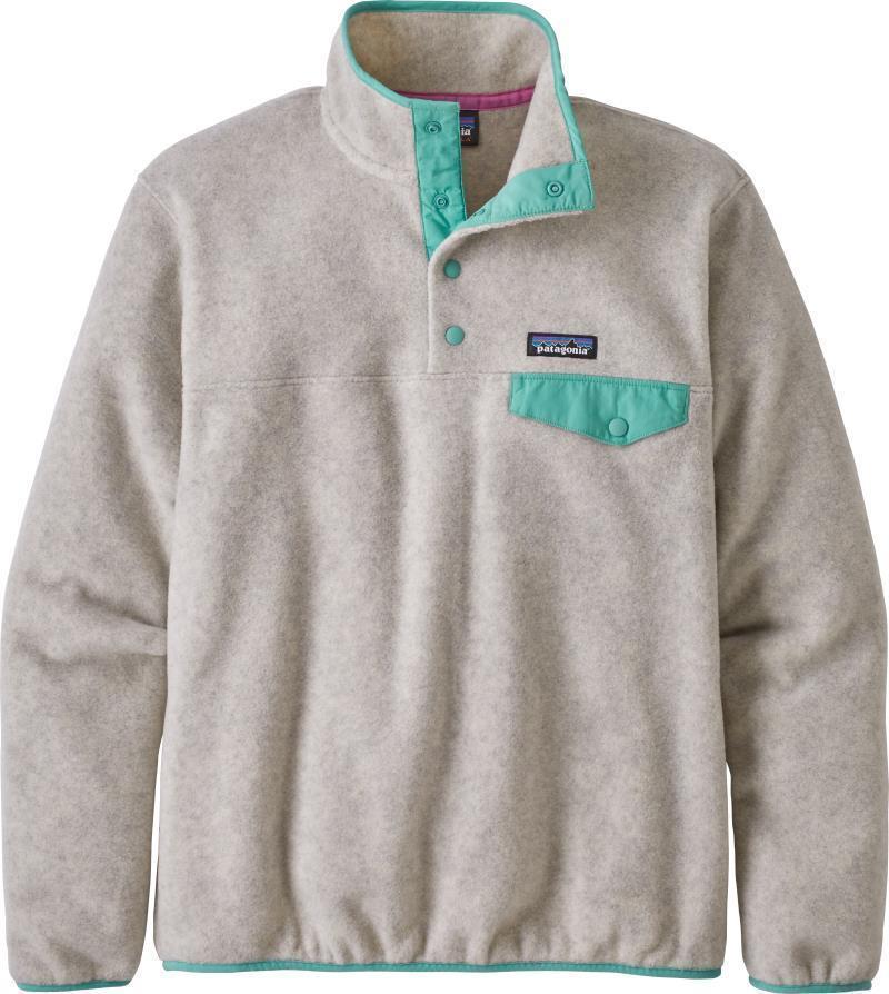 Lightweight Synchilla Snap-T Pullover - Womens - oatmeal heather w/light beryl green 1