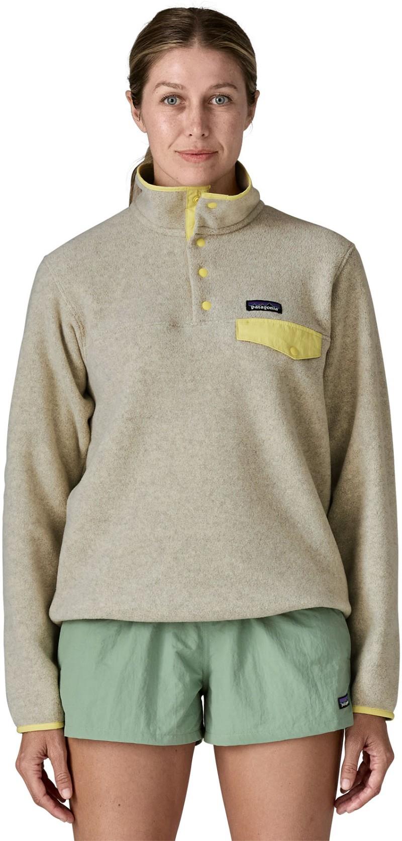Lightweight Synchilla Snap-T Pullover - Womens - oatmeal heather w/nearly green 1