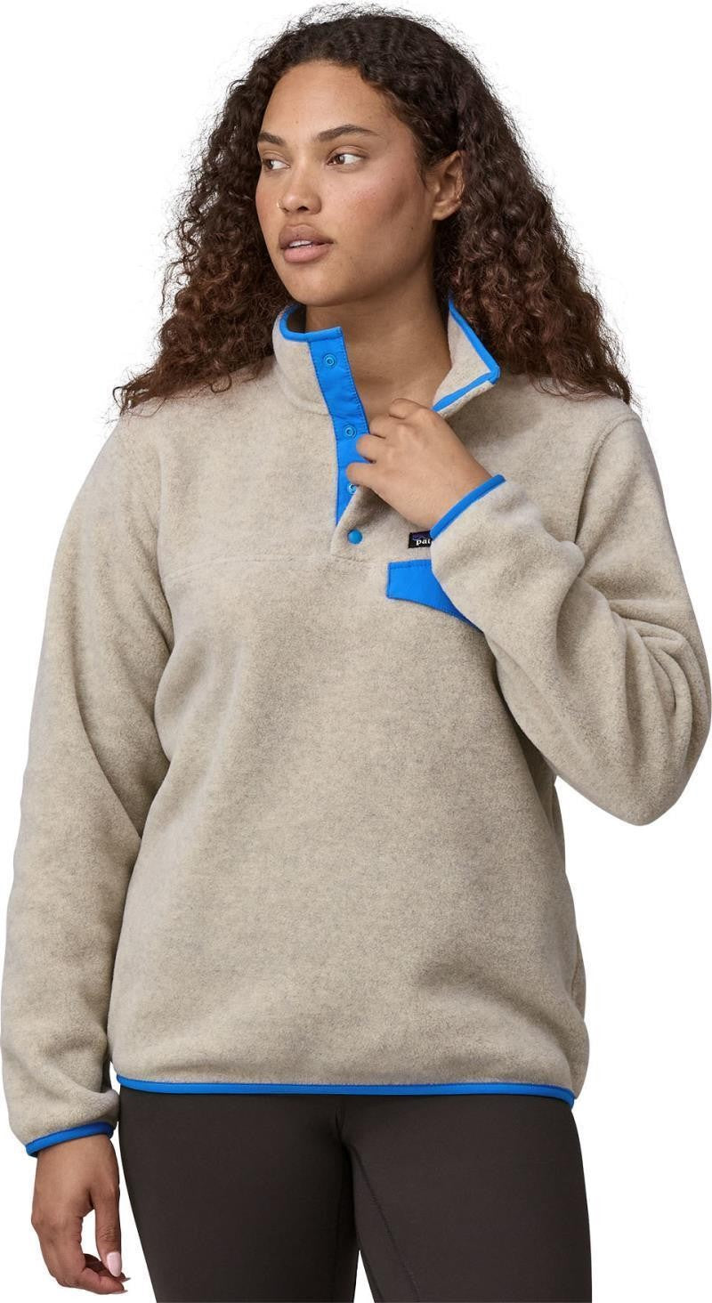 Lightweight Synchilla Snap-T Pullover - Womens - oatmeal heather w/vessel blue 1