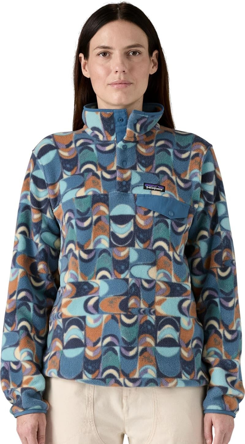 Lightweight Synchilla Snap-T Pullover - Womens - swallowtail geo / still blue 1