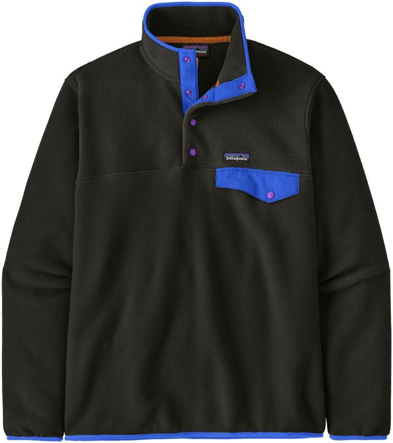 Lightweight Synchilla Snap Tee Pullover - Mens - black w/p-6 blue 1
