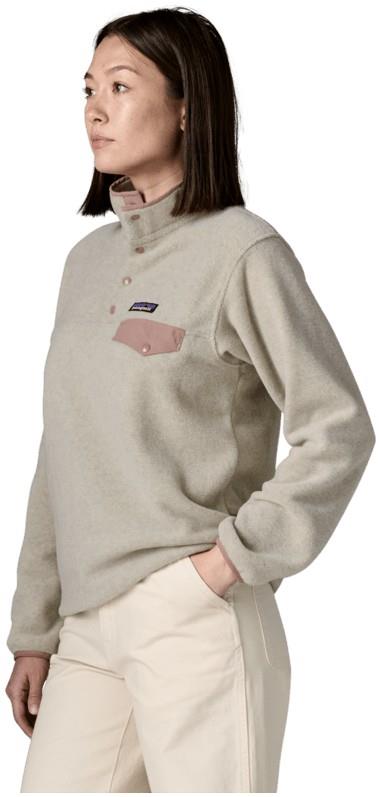 Lightweight Synchilla Snap Tee Pullover - Womens - oatmeal heather w/moonrise taupe 1