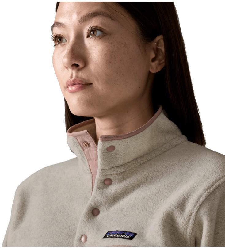 Lightweight Synchilla Snap Tee Pullover - Womens - oatmeal heather w/moonrise taupe 1