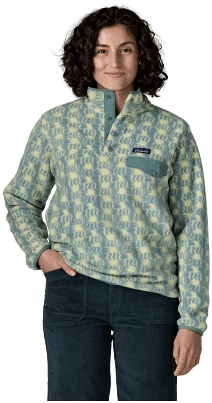 Lightweight Synchilla Snap Tee Pullover - Womens - sun quilt / blue sage 1