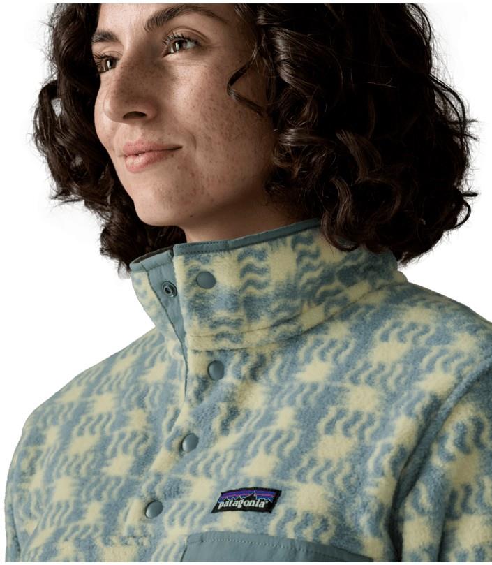 Lightweight Synchilla Snap Tee Pullover - Womens - sun quilt / blue sage 1