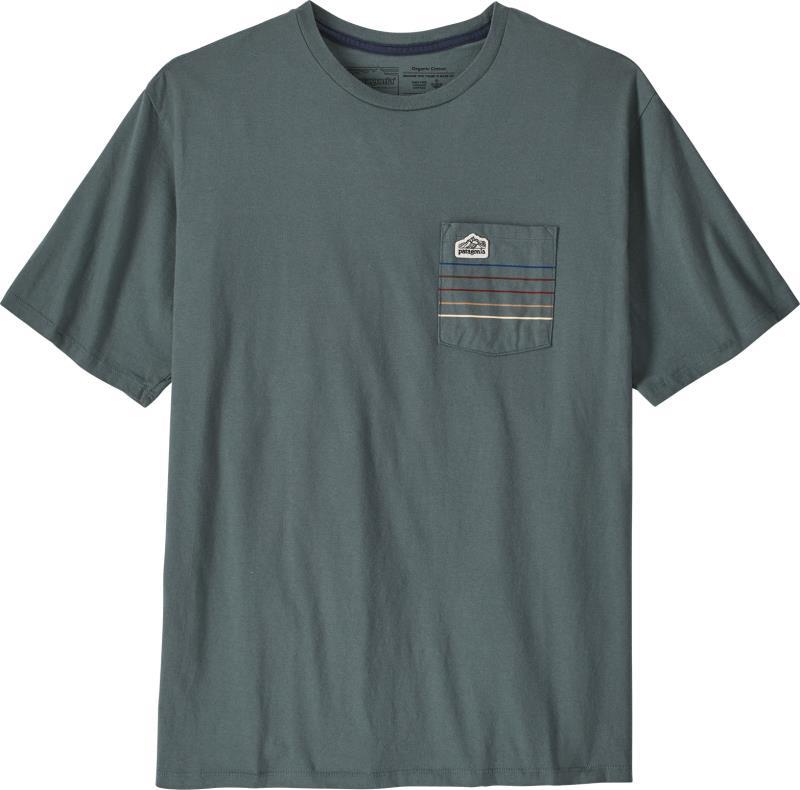 Line Logo Ridge Stripe Organic Pocket T-Shirt - Mens - nouveau green 1