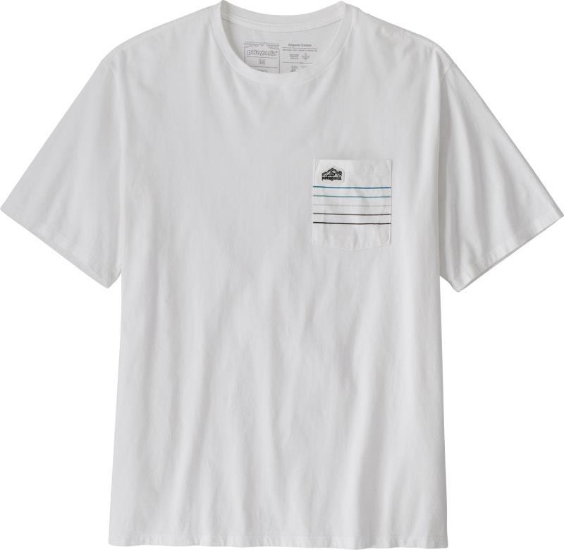 Line Logo Ridge Stripe Organic Pocket T-Shirt - Mens - white 1