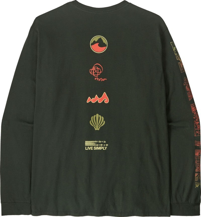 Long Way Round Organic LS T-Shirt - Mens - old growth green 1