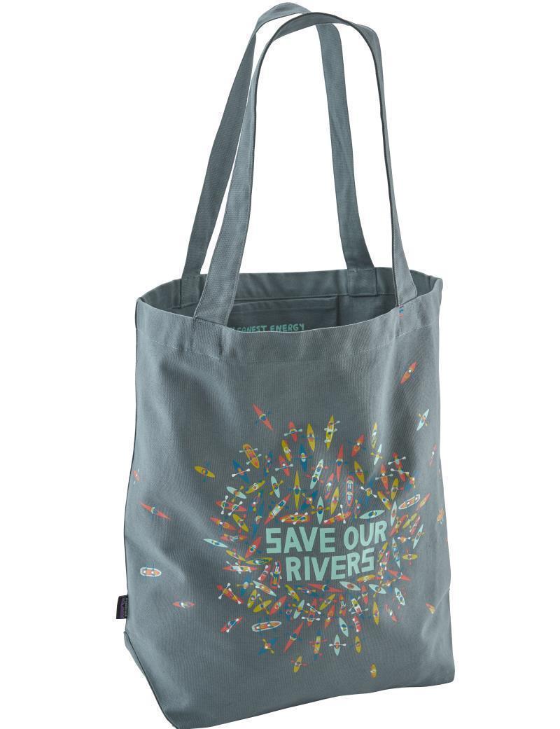 Market Tote - save our rivers / shadow blue 1