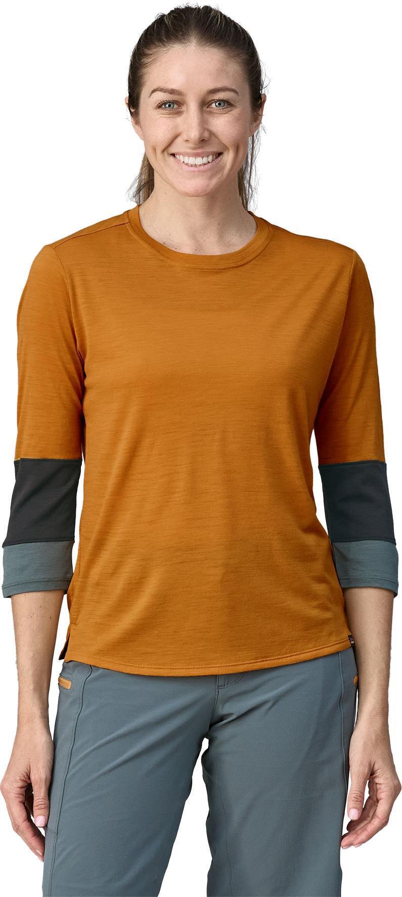 Merino 3/4-Sleeved Bike Jersey - Womens - Golden Caramel 2