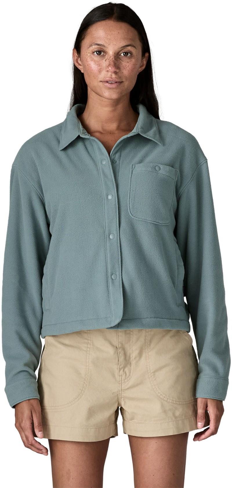Micro D Fleece Shirt Jacket - Womens - blue sage 1