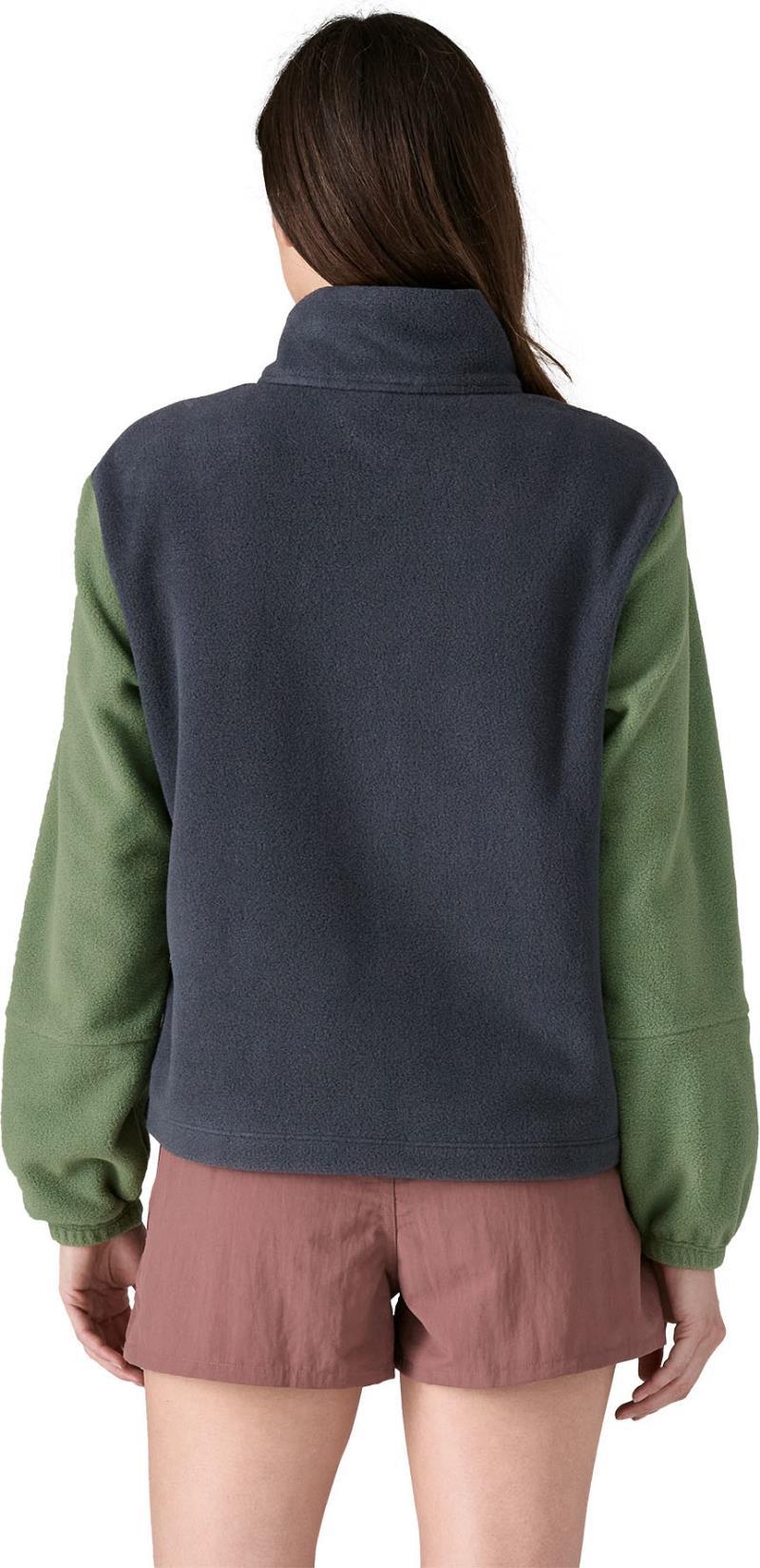 Microdini 1/2 Zip Pullover - Womens - Pitch Blue w/Terrain Green 3