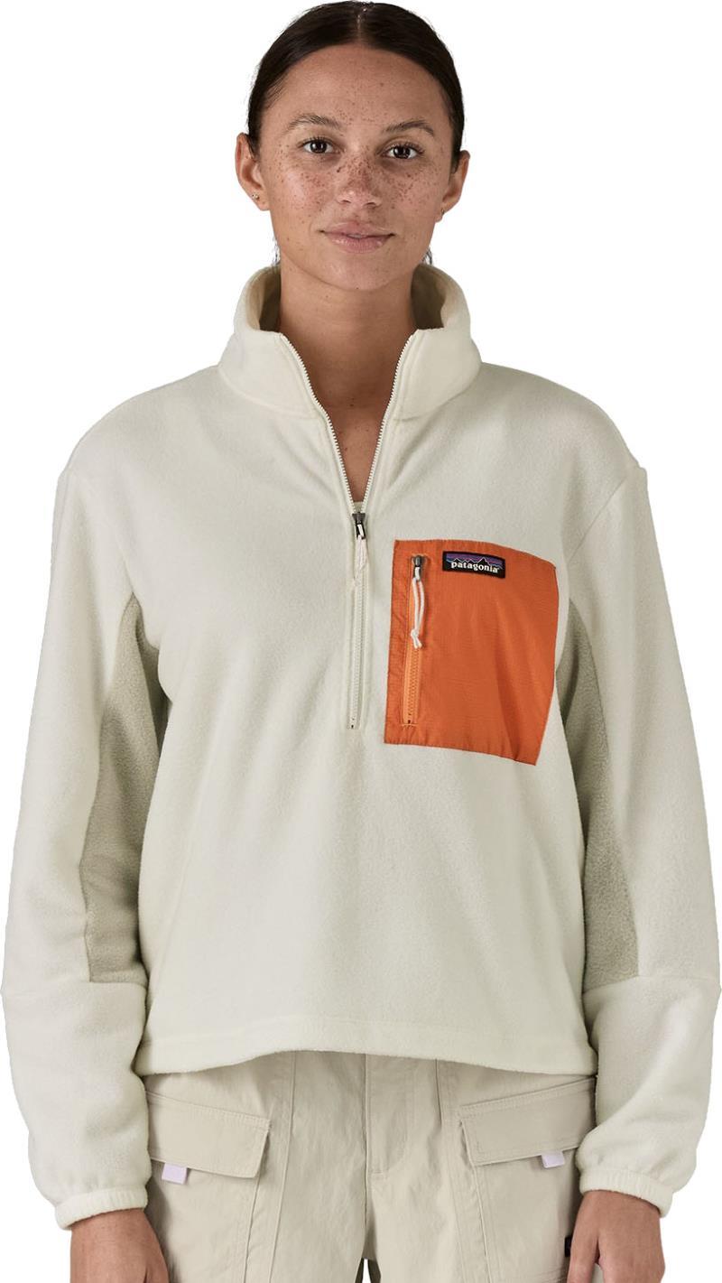 Microdini 1/2 Zip Pullover - Womens - birch white w/rock melon 1
