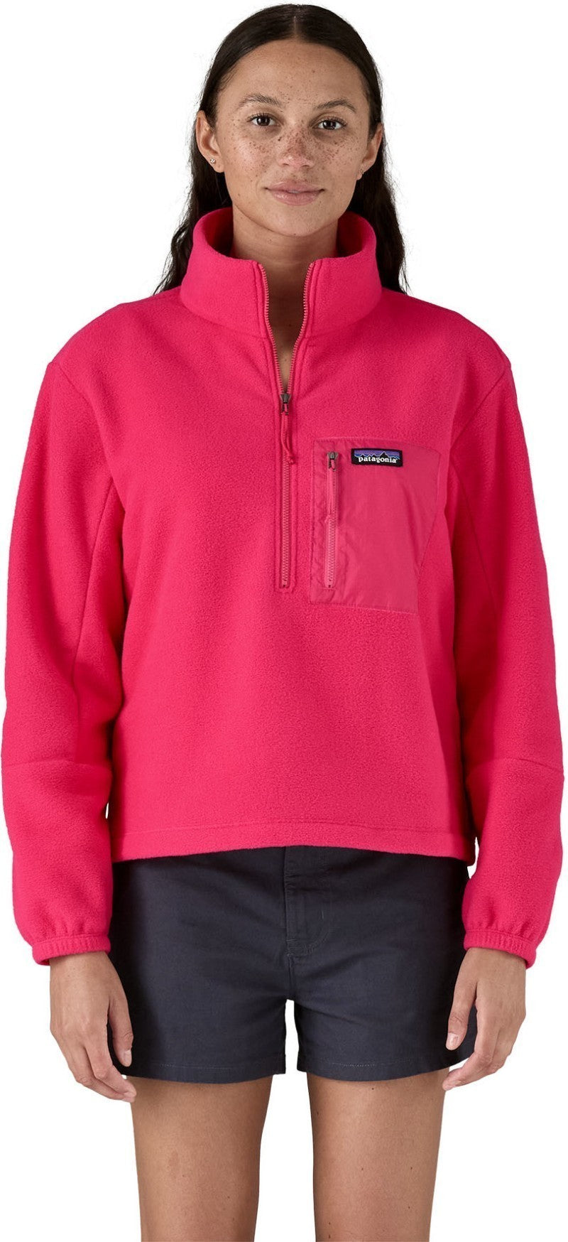 Microdini 1/2 Zip Pullover - Womens - luminous pink 1