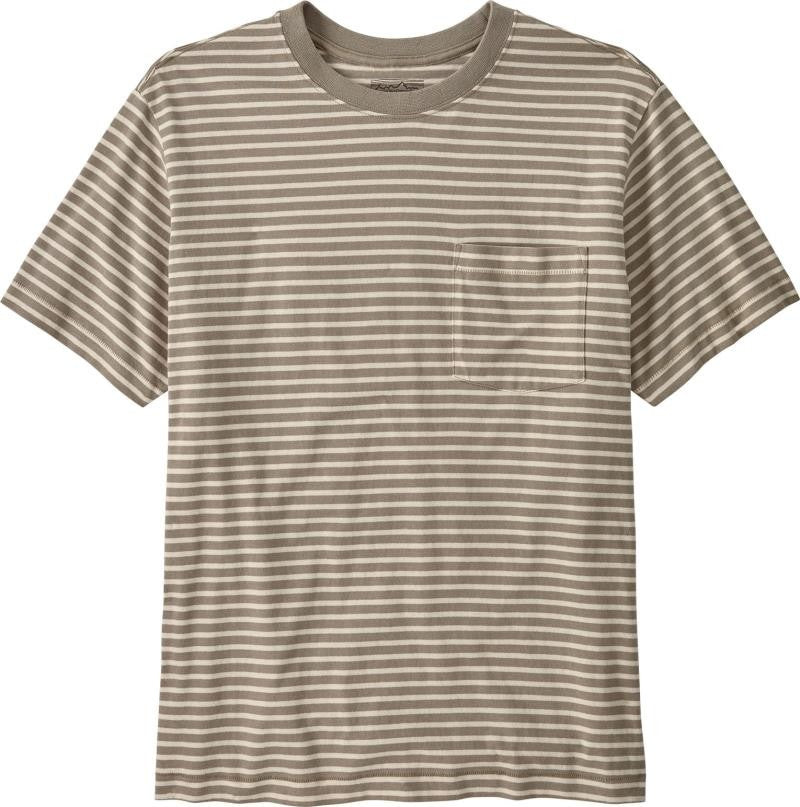 Midweight Daily Pocket Tee - Mens - weekend stripe / seabird grey 1