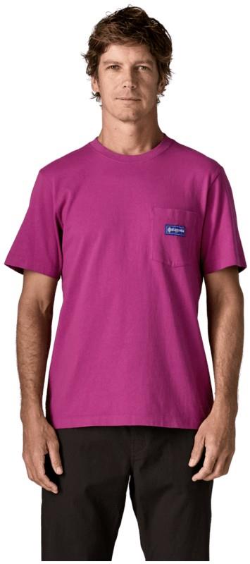 Midweight Hut Tripper Label Pocket SS Tee - Mens - amaranth pink 1