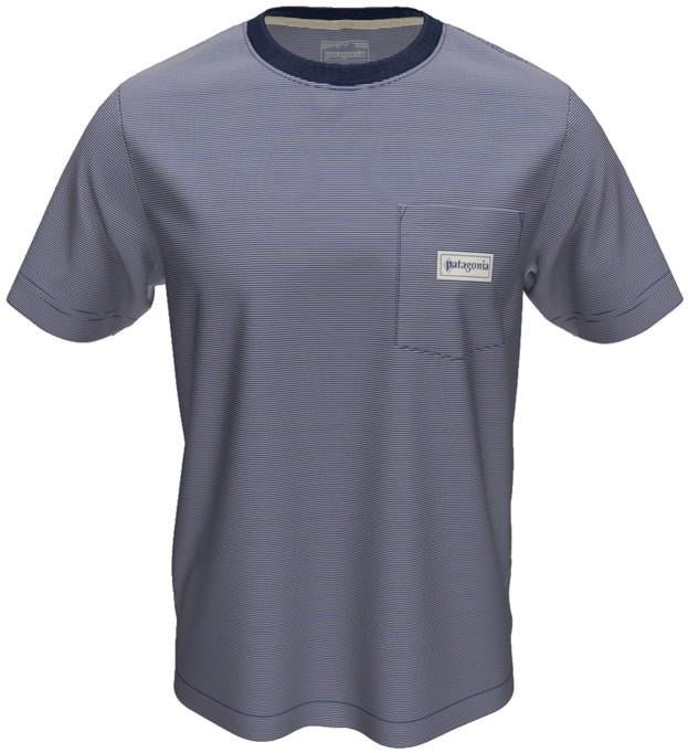 Midweight Hut Tripper Label Pocket SS Tee - Mens - hut tripper micro / cobalt blue 1