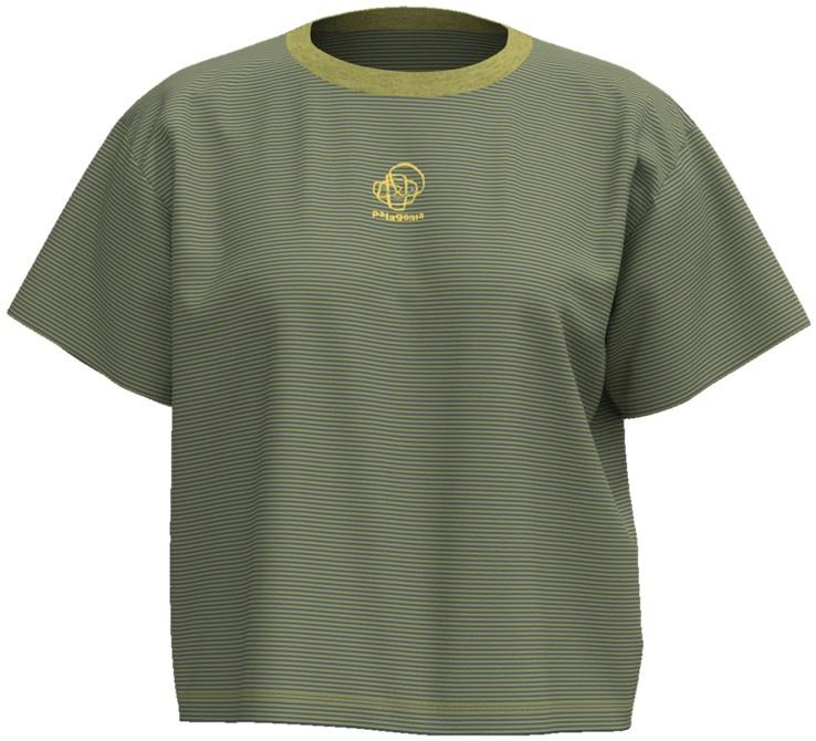 Midweight Relax Rocks Easy-Cut Tee - Womens - duo stripe / swale green 1