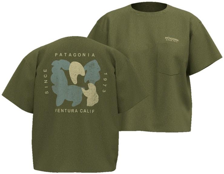 Midweight Sunshaped Easy-Cut Pocket Tee - Womens - caper green 1