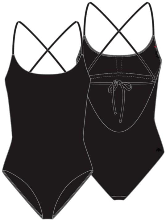Minimal Scoop One-Piece Swimsuit - Womens - black 1