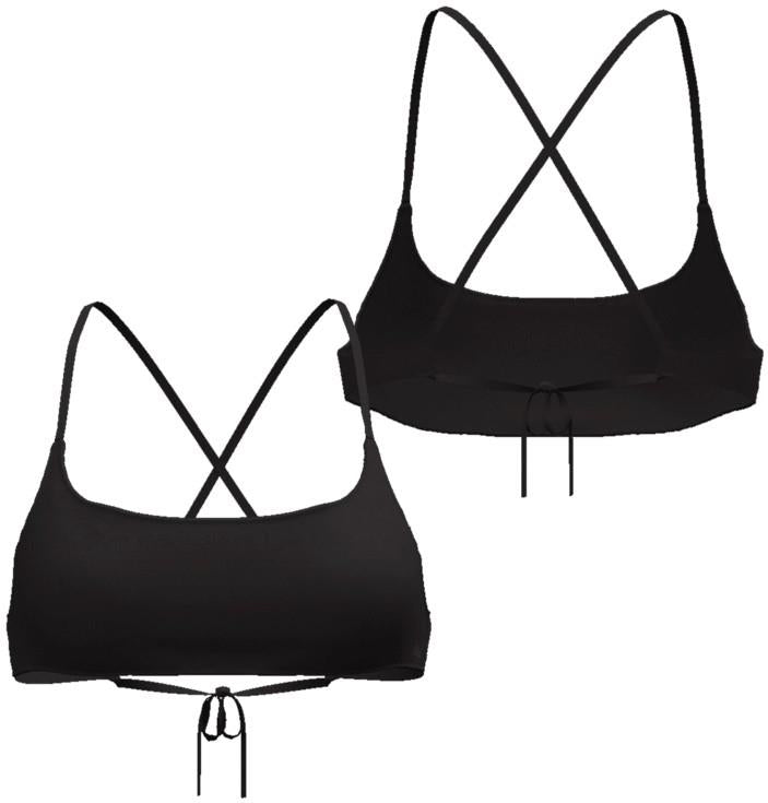 Minimal Scoop Top - Womens - ribbed horizons / black 1