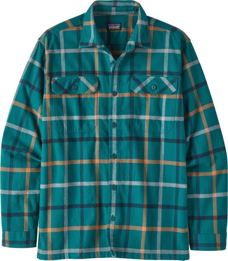 Organic Cotton Midweight Fjord Flannel LS Shirt - Mens - Brisk / Dark Borealis Green 1