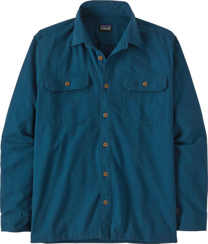 Organic Cotton Midweight Fjord Flannel LS Shirt - Mens - Lagom Blue 1