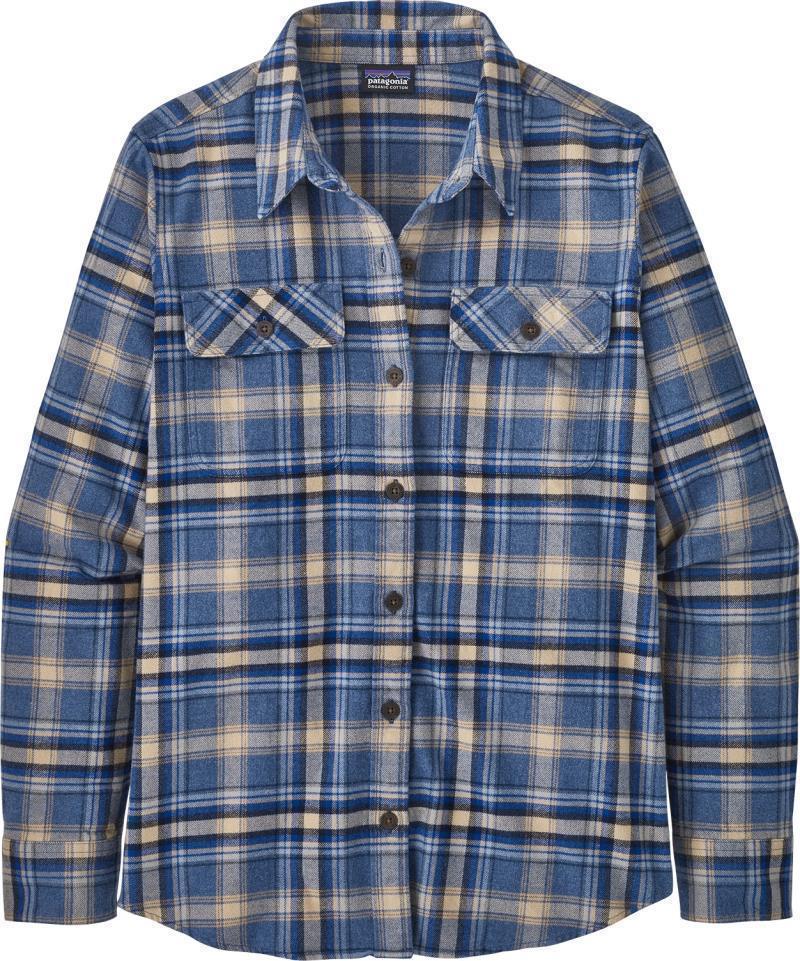 Organic Cotton Midweight Fjord Flannel LS Shirt - Womens - Ice Fjord / Dolomite Blue 1