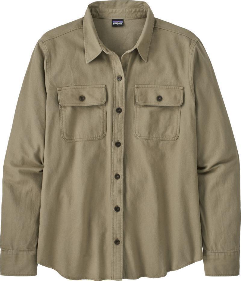 Organic Cotton Midweight Fjord Flannel LS Shirt - Womens - Sage Khaki 1